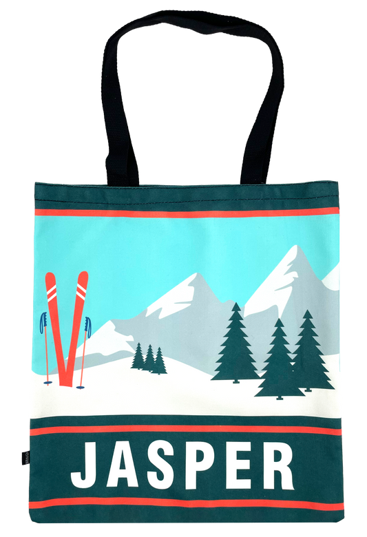 Canvas Tote Bags with Jasper Landmark Scene