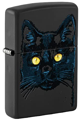 Zippo Lighter Cat Bow Kitten Puddy Cat Yellow Eyes (48491)