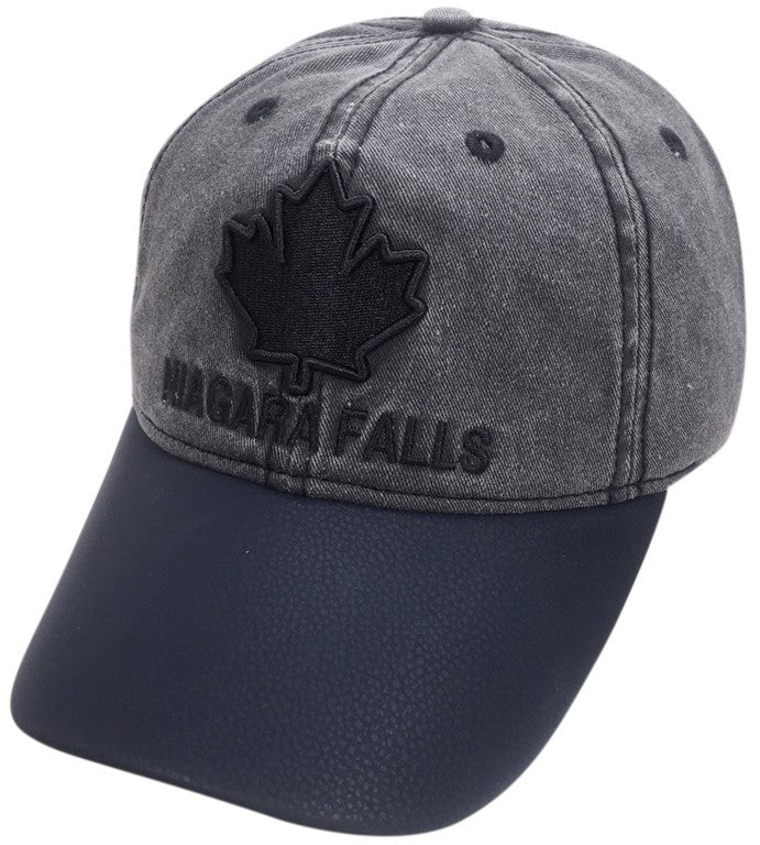 Canada Baseball Hats- Washed Subtle Embroidery w/ Leather Peak