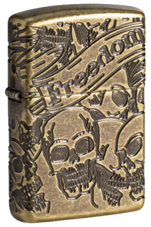 Zippo Lighter Freedom Skull Design (49035)