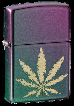 ZIPPO Iridescent Marijuana Leaf Design