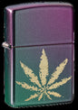 ZIPPO Iridescent Marijuana Leaf Design