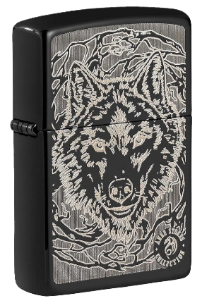 Zippo Lighter Back Wolf Design (49443)