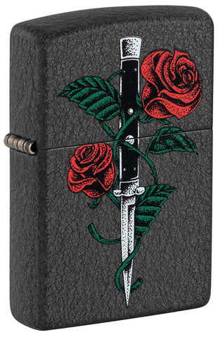 ZIPPO Rose Dagger Tattoo Design