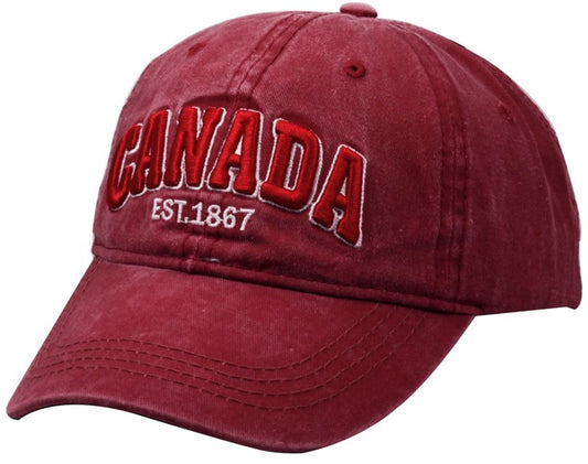 Canada Baseball Hats Washed Tone-on-Tone