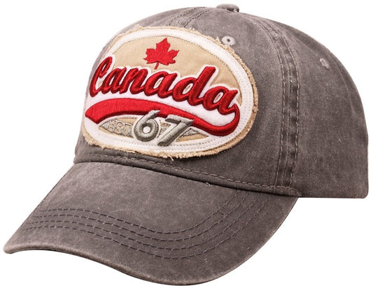 Canada Baseball Hats - Washed Large Patch Embroidery