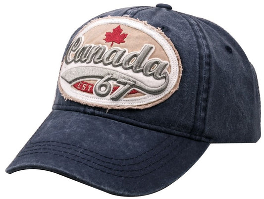 Canada Baseball Hats - Washed Large Patch Embroidery