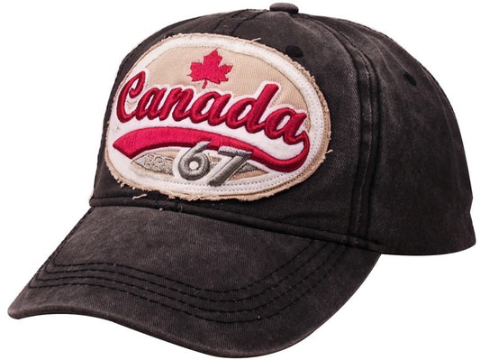 Canada Baseball Hats - Washed Large Patch Embroidery