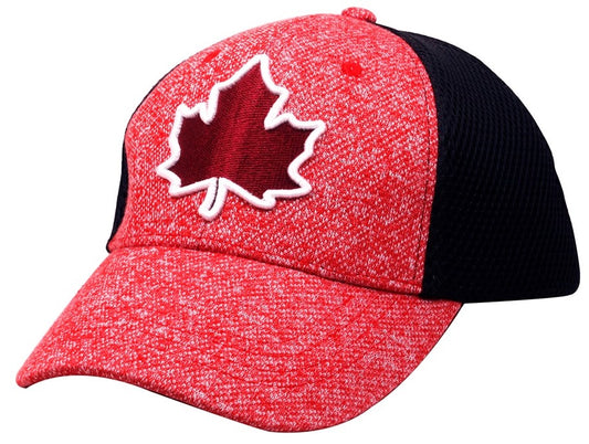 Canada Baseball Hats - Heather Fabric w/ Breathable Sports Mesh