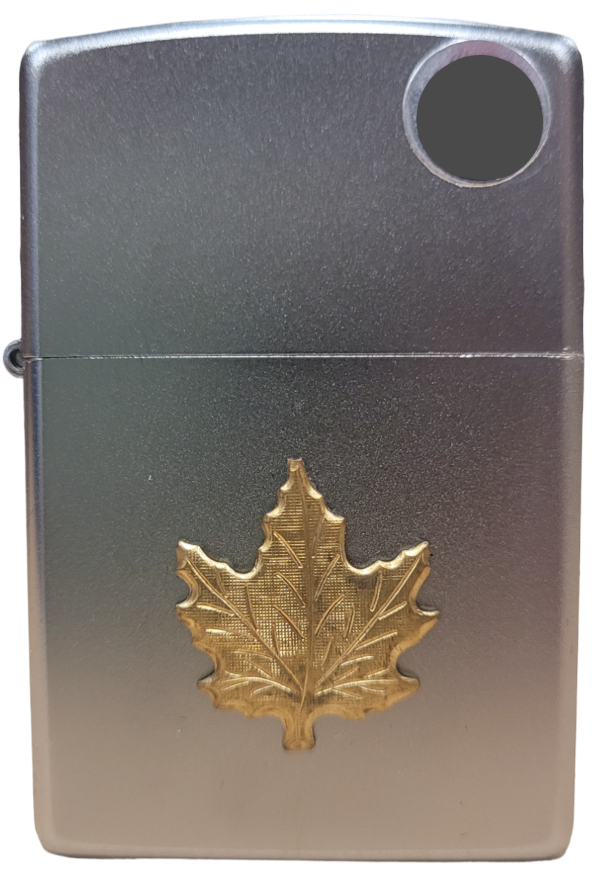 ZIPPO Souvenir Gold Maple Leaf Emblem Lighters (Chrome)