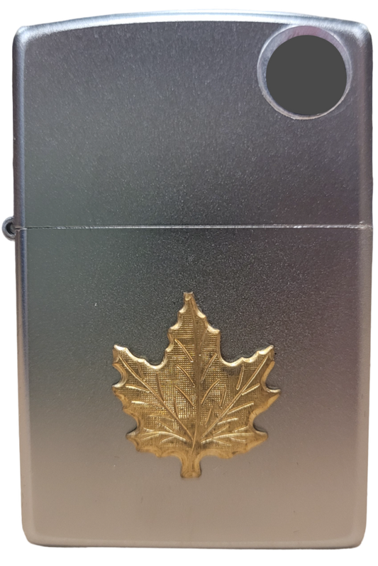 ZIPPO Souvenir Gold Maple Leaf Emblem Lighters (Chrome)