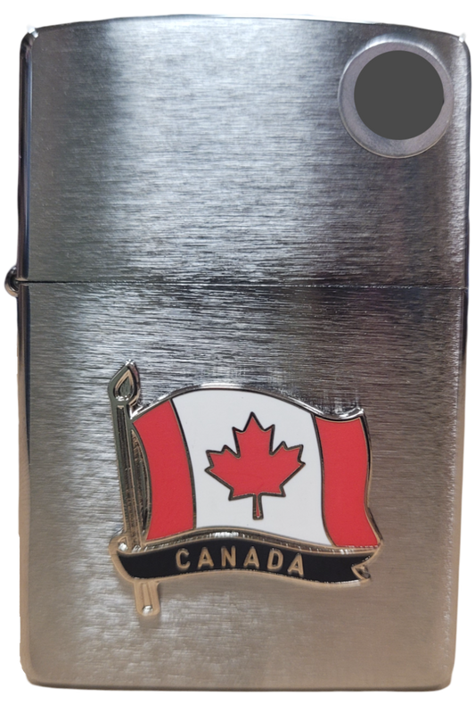 ZIPPO Souvenir Canada Flag Maple Leaf Emblem Lighters (Chrome)