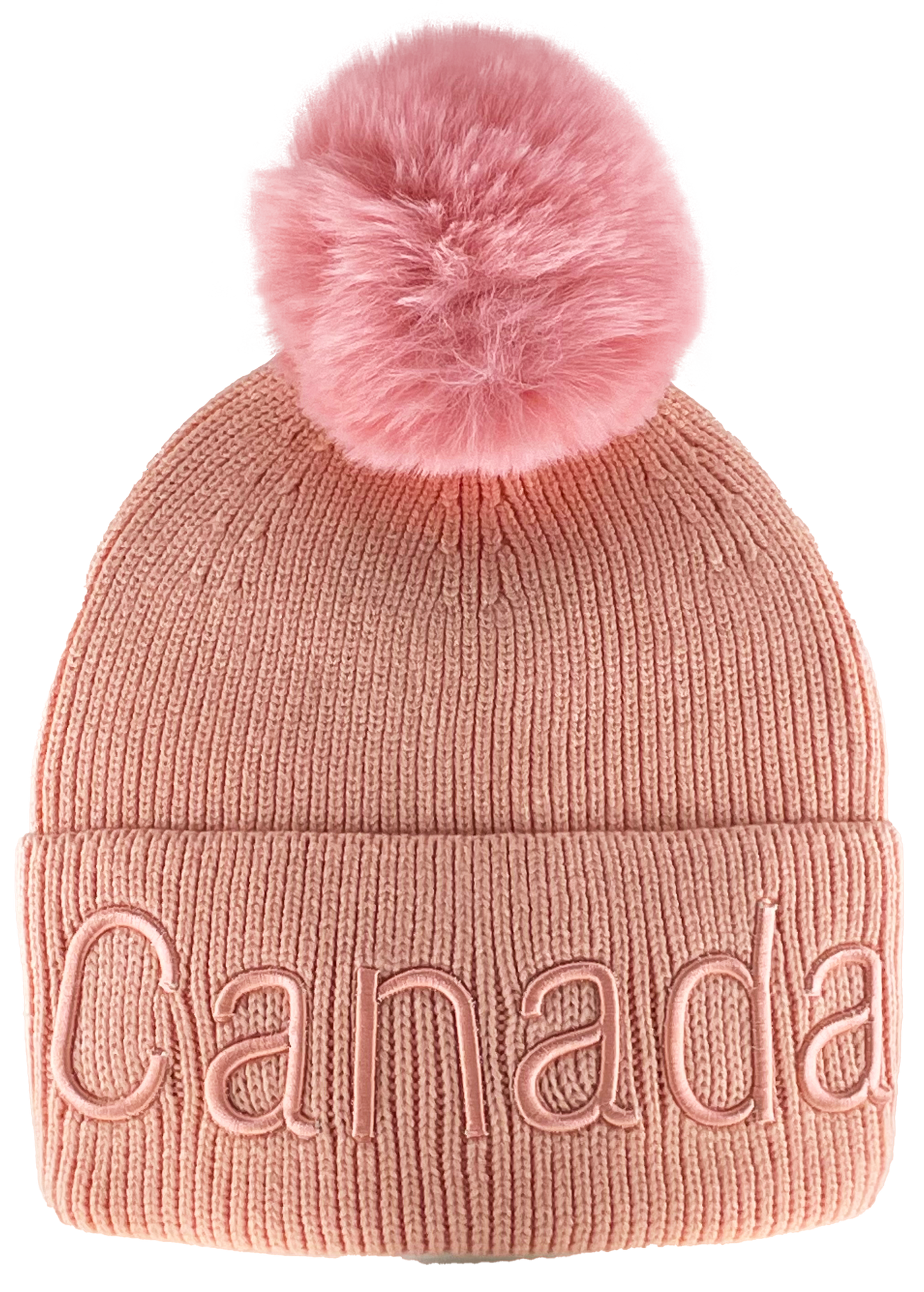 Canada Knit Toque with Pom w/ Tone-on Tone Embroidery