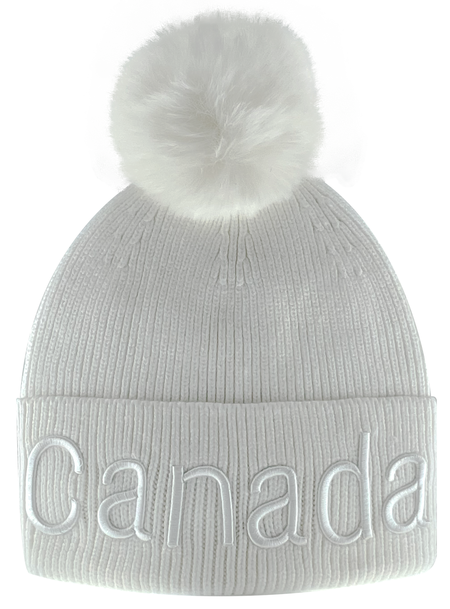 Canada Knit Toque with Pom w/ Tone-on Tone Embroidery