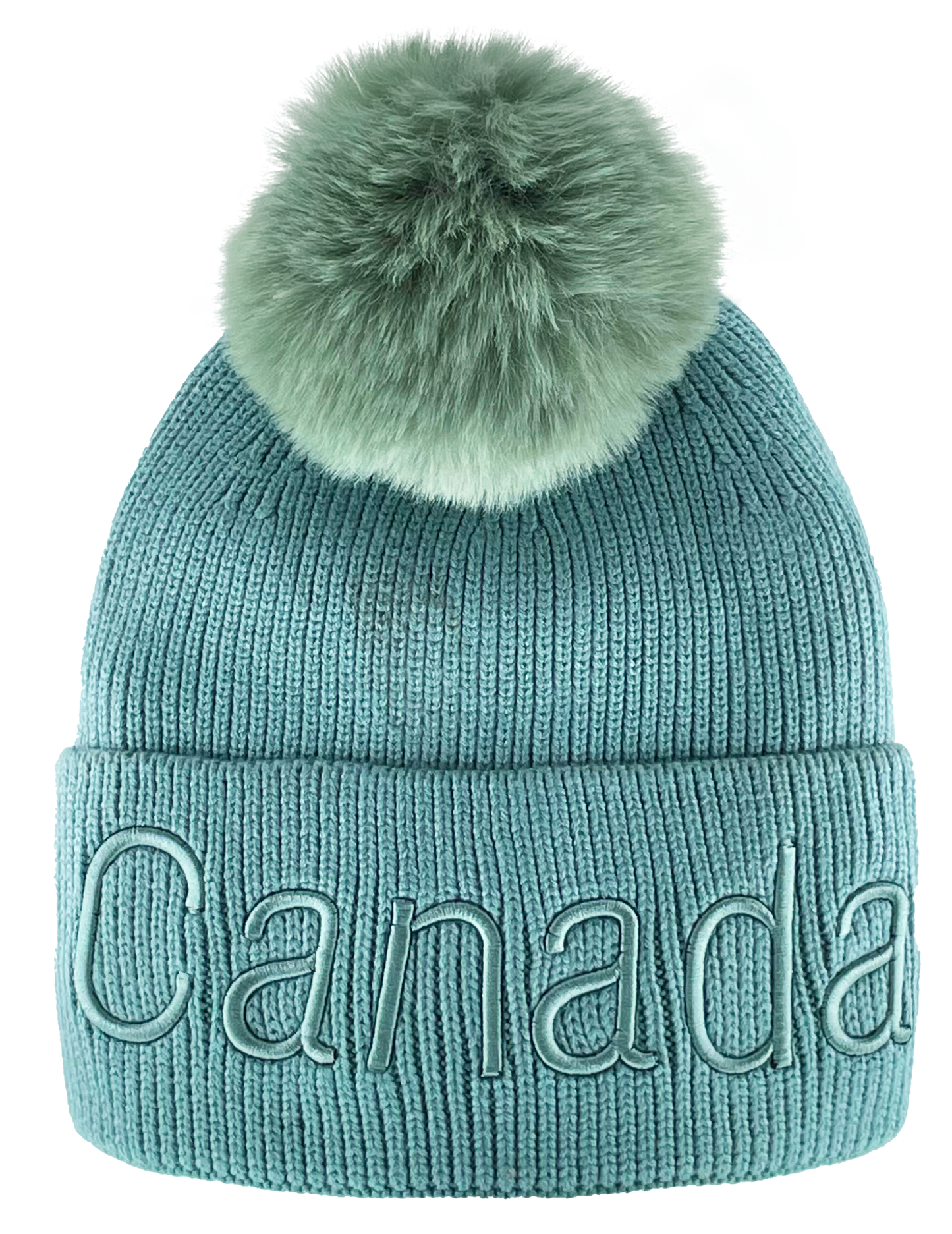 Canada Knit Toque with Pom w/ Tone-on Tone Embroidery