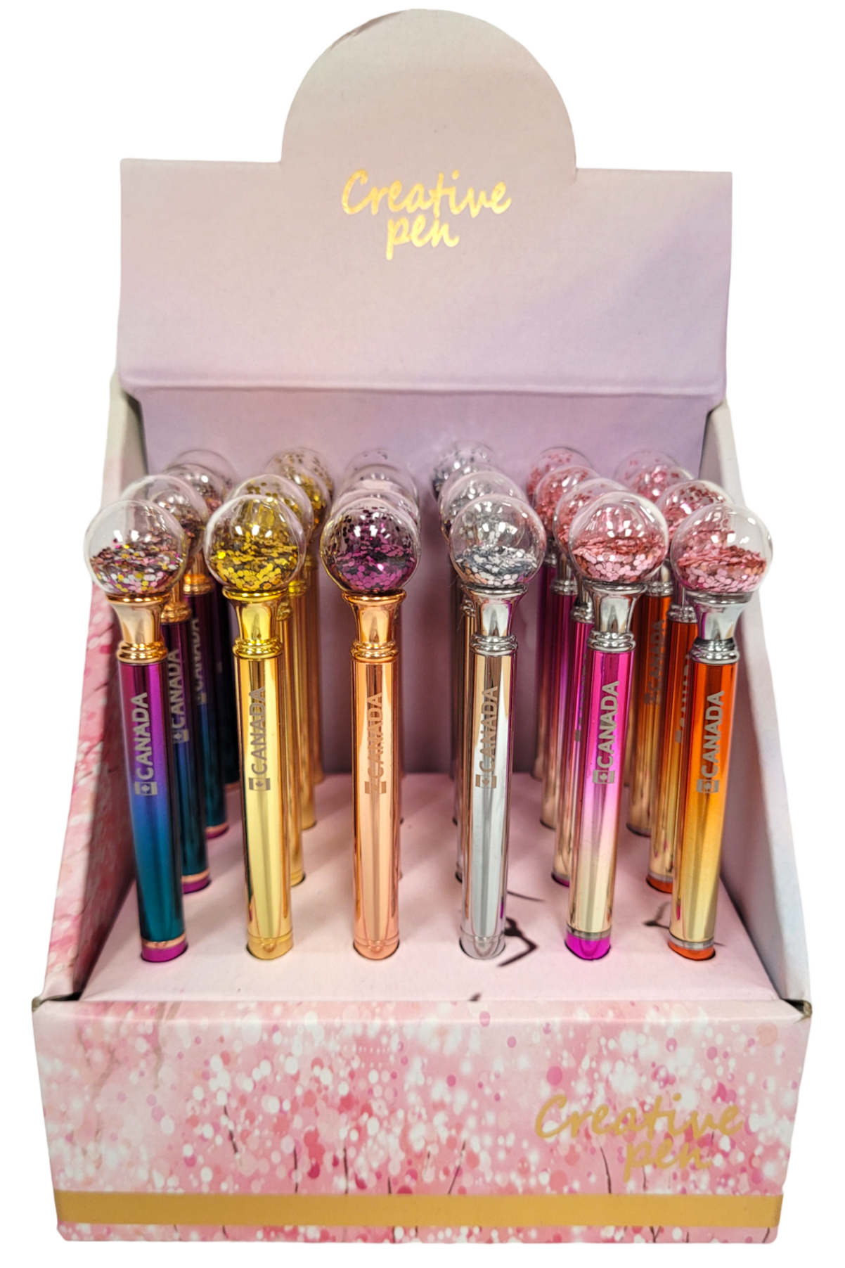 Canada Metal Pens with 3D Glitter Ball