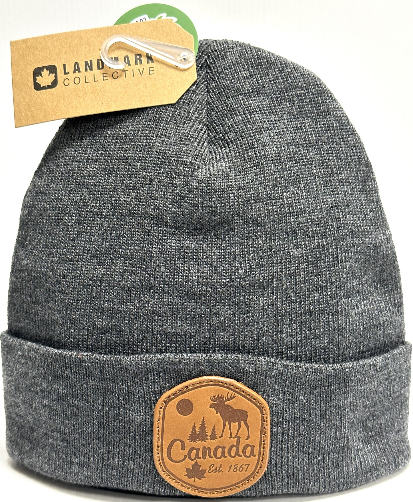 Canada Knit Toque with Leather Patch (10 Colours Available) *Many Cities