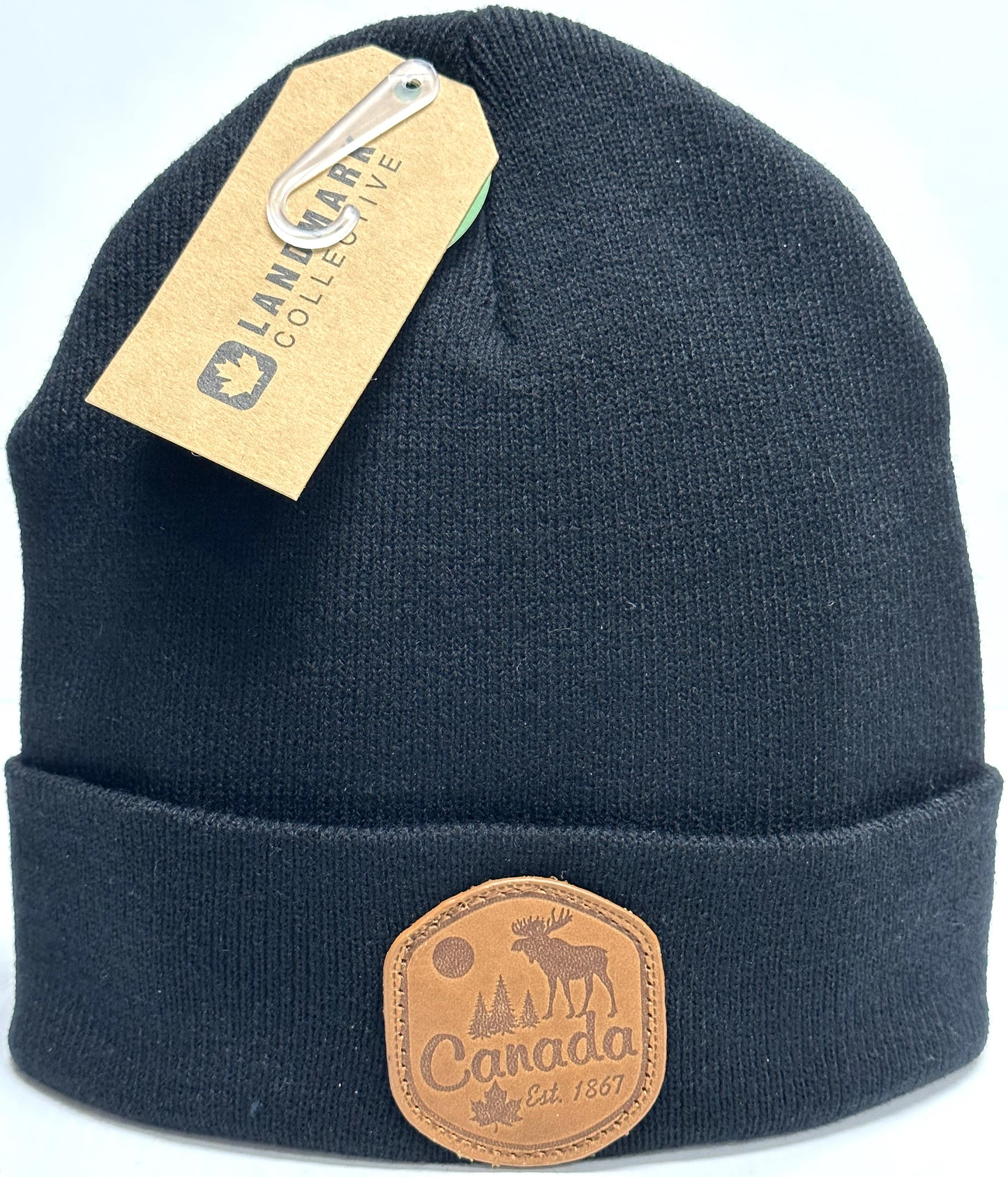 Canada Knit Toque with Leather Patch (10 Colours Available) *Many Cities