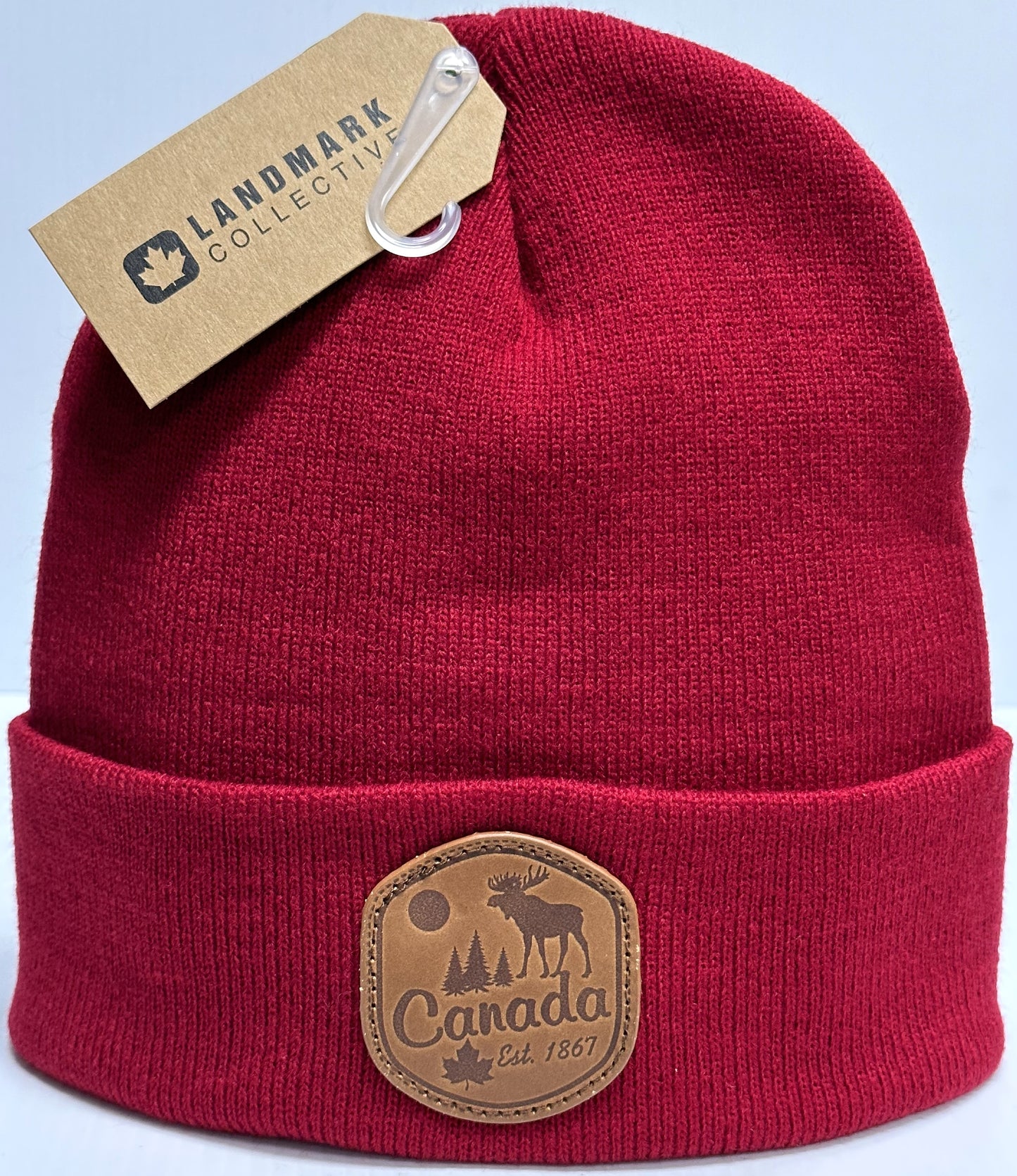 Canada Knit Toque with Leather Patch (10 Colours Available) *Many Cities