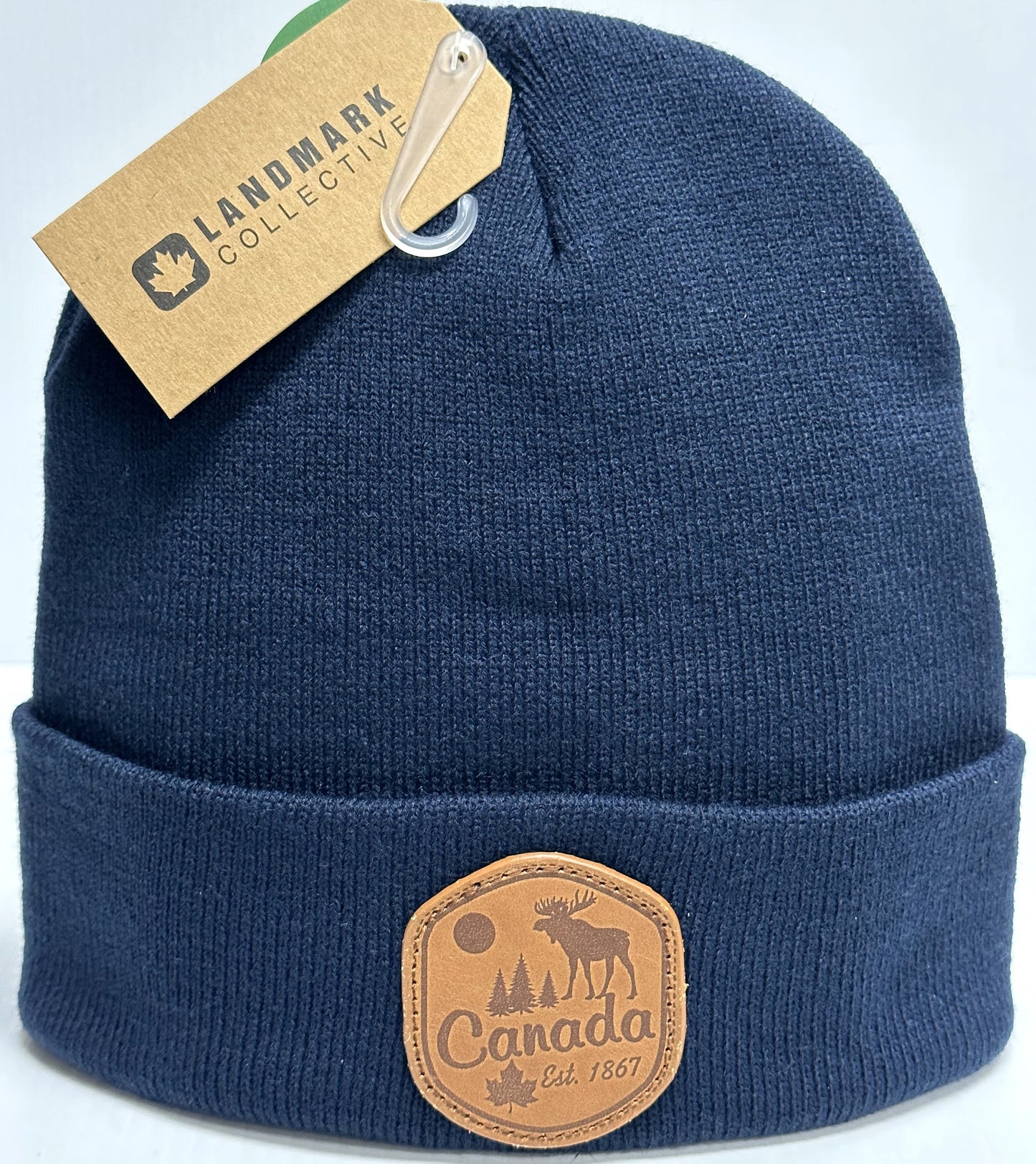 Canada Knit Toque with Leather Patch (10 Colours Available) *Many Cities