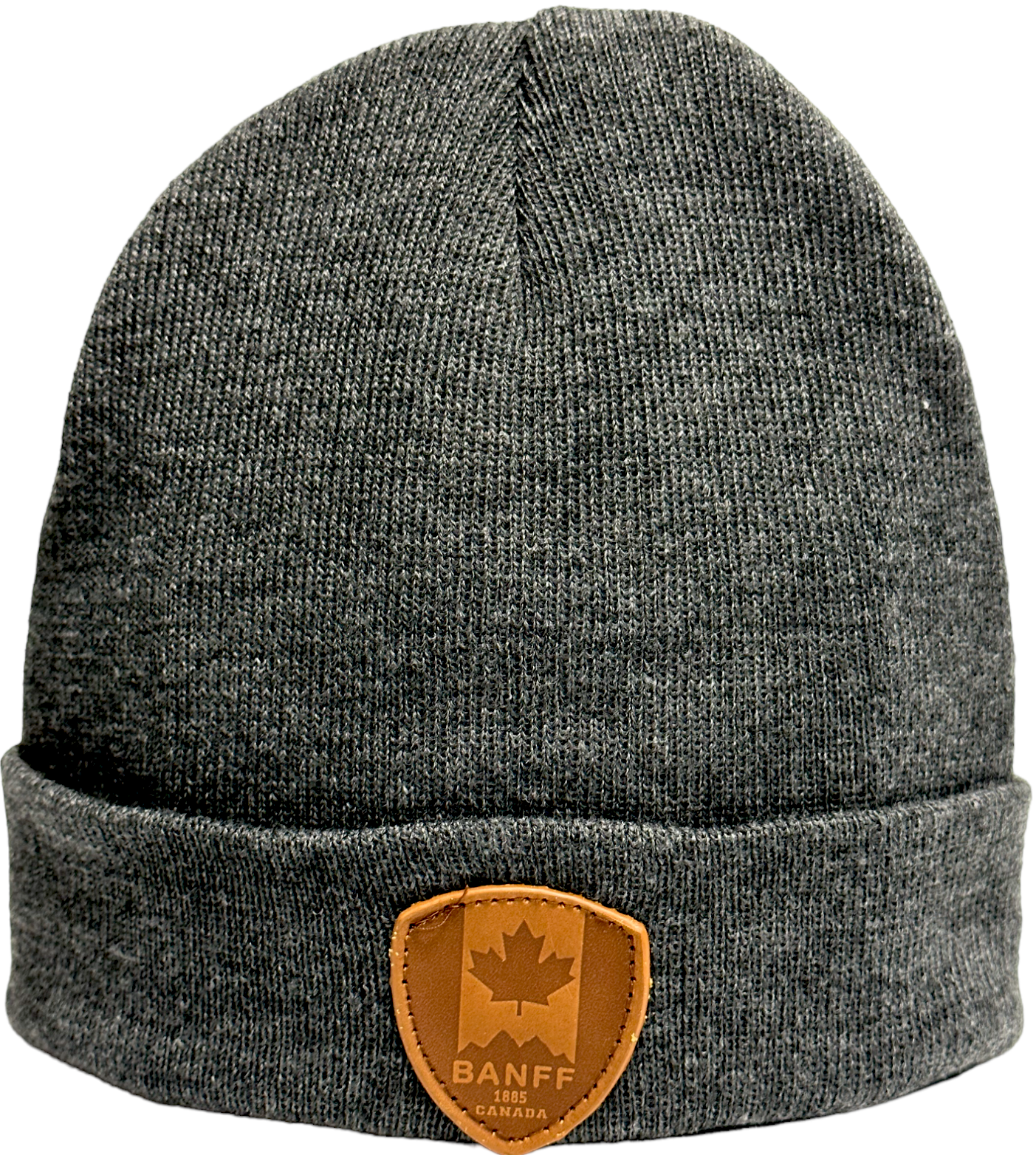 Knit Toque with Leather Patch - Banff