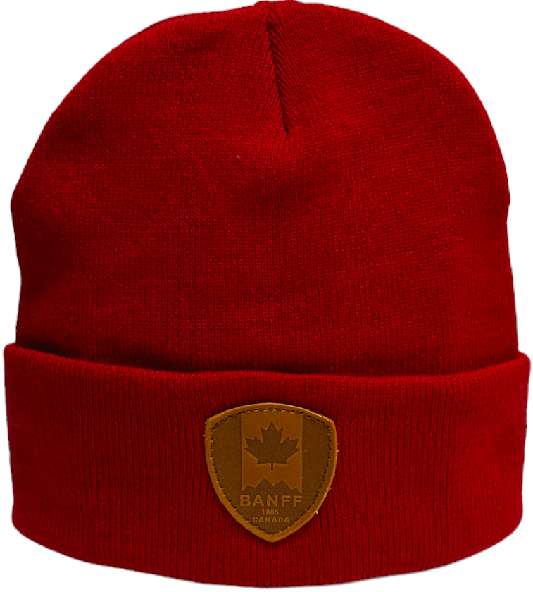 Knit Toque with Leather Patch - Banff