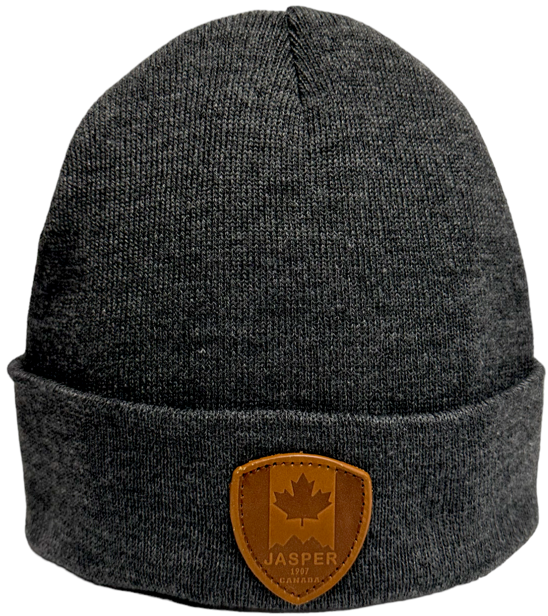 Knit Toque with Leather Patch - Jasper