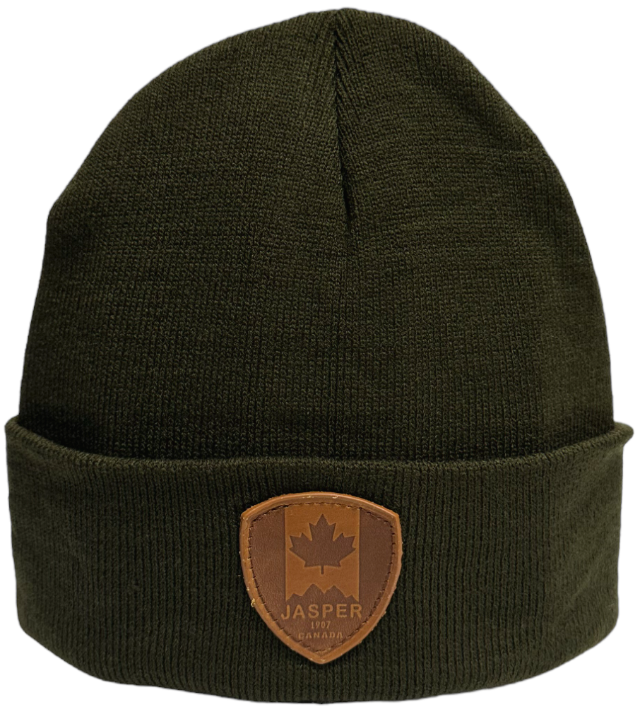 Knit Toque with Leather Patch - Jasper