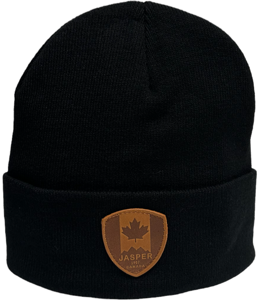 Knit Toque with Leather Patch - Jasper