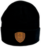 Knit Toque with Leather Patch - Quebec