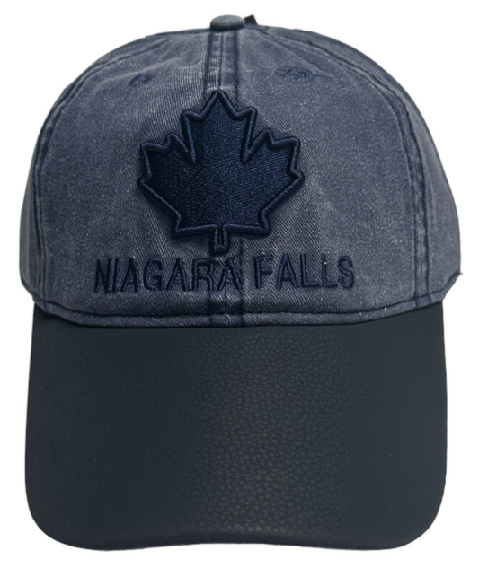 Niagara Falls- Baseball Hats Washed Subtle Embroidery w/ Leather Peak