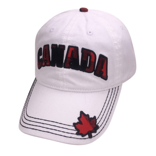 Canada Baseball Hats - Cotton w/ Buffalo Plaid Lettering