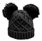 Canada Bear Pom Knit Toque - Faux Fur Double-Pom