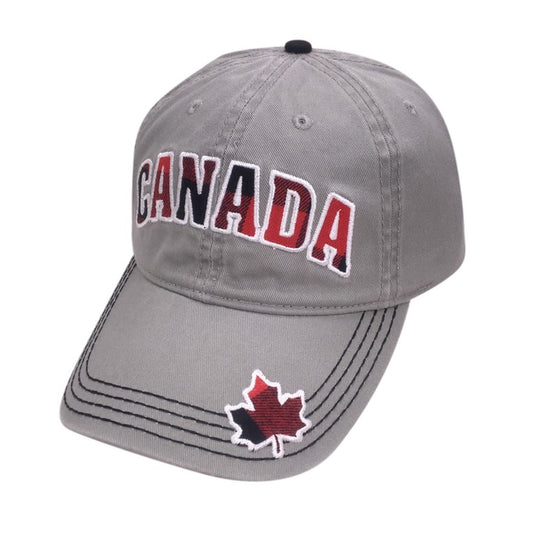 Canada Baseball Hats - Cotton w/ Buffalo Plaid Lettering