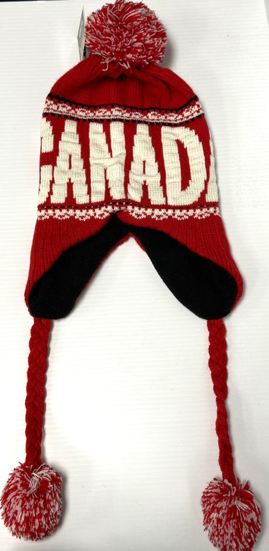 Canada Deluxe Earflap Helmet Toque with Fleece Lining