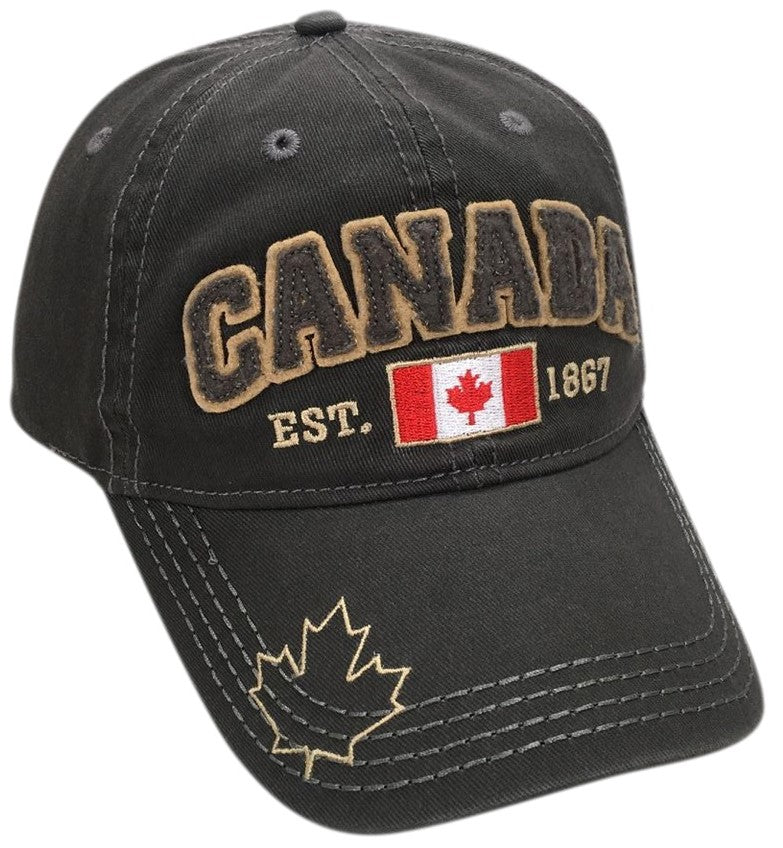 Canada Baseball Hats - Cotton w/ Applique Embroidery