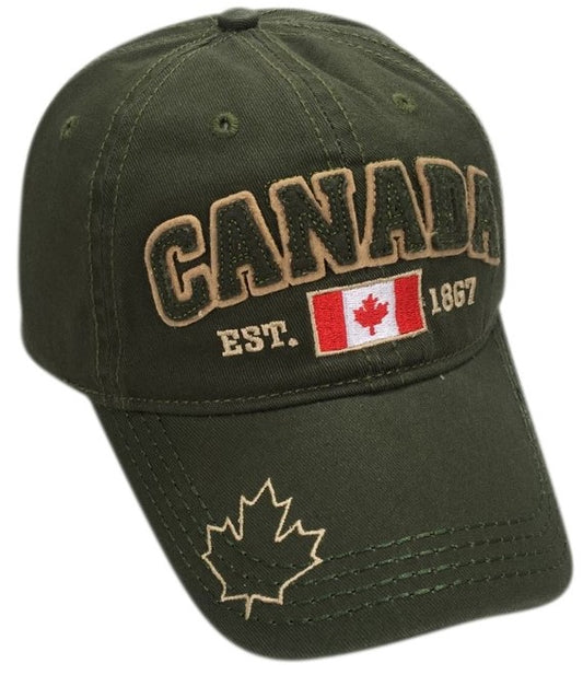 Canada Baseball Hats - Cotton w/ Applique Embroidery