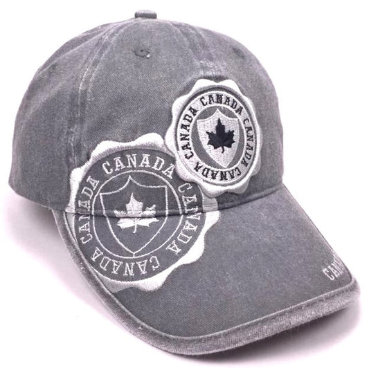 Canada Baseball Hats - Stone Washed Medallion Logo