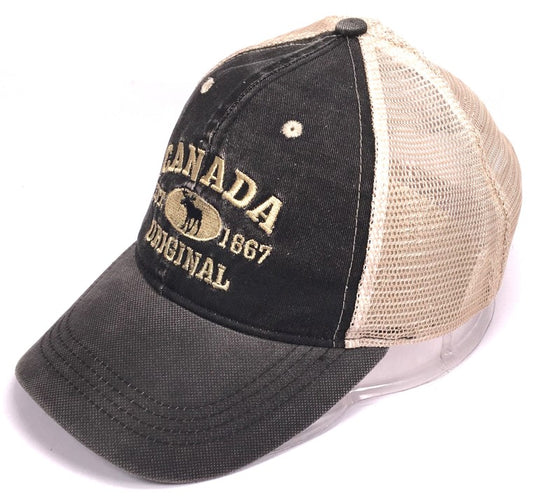 Canada Baseball Hats - Stone Washed Vintage Moose Meshback