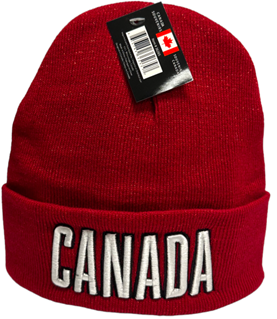 Canada Knit Beanie Embroidered with Metallic Weaving