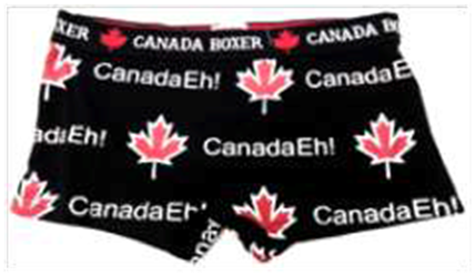 Ladies Canada Boxer Short Canada Eh! - Black