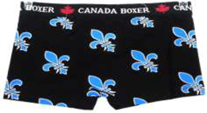 Ladies Canada Boxer Short Quebec Fleur du Lys - Black