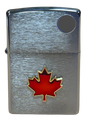 ZIPPO Souvenir Street Brass Red Maple Leaf Emblem Lighters (Chrome)