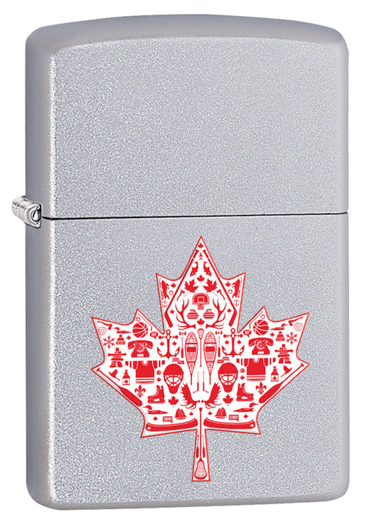 Zippo Souvenir Lighter Detailed Maple Leaf (Chrome)