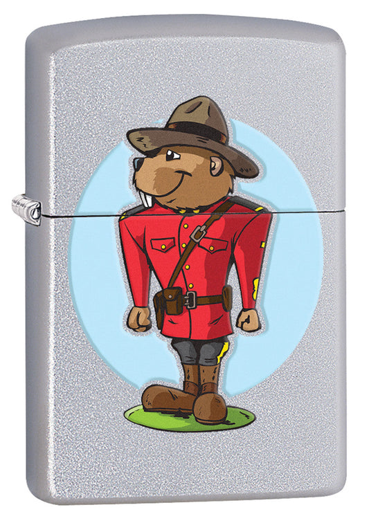 ZIPPO Lighter Beaver Mountie (Chrome)