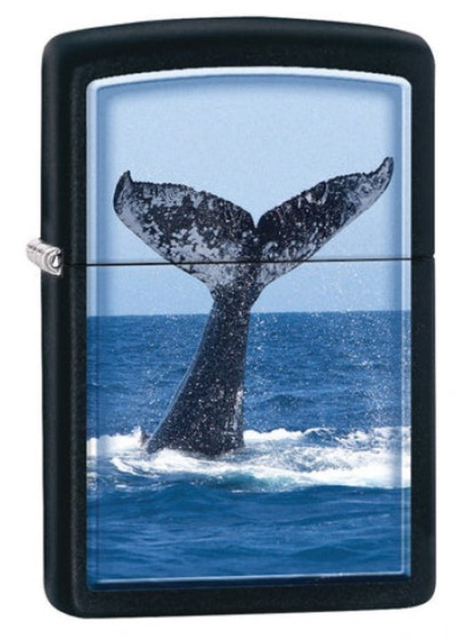 ZIPPO Lighter Souvenir Diving Whale (Black)