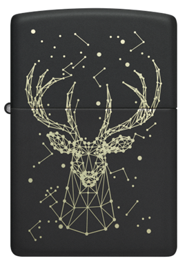 ZIPPO Black Matte Cosmic Deer