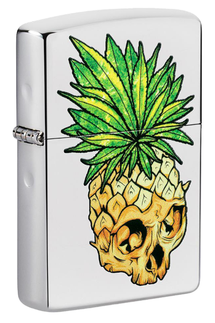 Zippo Leaf Skull Pineapple Design