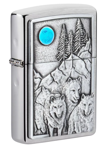 ZIPPO Wolf Pack and Moon Emblem Design (29863)